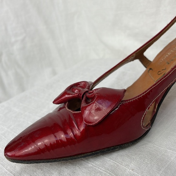Rare Vintage Levinson’s Signature Collection Candy Apple Red Patent Shoes 60s - Picture 8 of 16